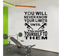 Inspirational Quotes Wall Decals for Gym: Home Workout Motivational Positive Vinyl Art Wall Stickers for Bedroom Living Room Classroom School - You Will Never Know Your Limits 20" X 24"