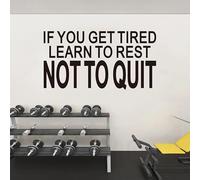 Inspirational Quotes Wall Decals for Gym: Office Motivational Positive Vinyl Art Wall Stickers for Classroom School Bedroom Living Room - If You Get Tired Learn to Rest 28.6" X 11"