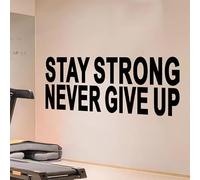 Inspirational Quotes Wall Decals for Gym: Office Motivational Positive Vinyl Art Wall Stickers for Classroom School Bedroom Living Room - Stay Strong Never Give Up 32" X 12.5"