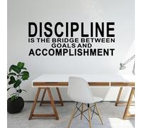 Inspirational Quotes Wall Decals for Office: Gym Motivational Positive Vinyl Art Wall Stickers for Bedroom Classroom School - Discipline 32" X 12.5"