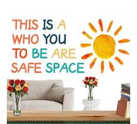 Inspirational Quotes Wall Stickers - Classroom Walls Decor Inspirational Stickers, Home Walls Decoration This is A Safe Space to Be Who You are Wall Art for School, 2 Pieces