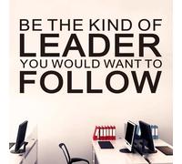 Inspirational Quotes Wall Stickers for Office: Motivational Gym School Classroom Garage Bedroom Vinyl Art Wall Decals - Be The Kind of Leader 21" X 11"