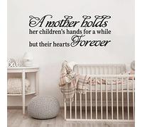 Inspirational Quotes Wall Stickers for Women: Motivational Bedroom Bathroom Living Room Kitchen Vinyl Art Wall Decals - A Mother Holds Her Children's Hands 23" X 9"