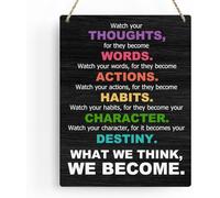 Inspirational Quotes Watch Your Words Wall Art Motivational Classroom Sign Modern Wood Plaque Wall Art For Office Home Nursery Classroom Living Room Bedroom Wall Decor Gift Gift For Women 8x12 Inch