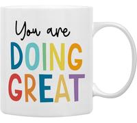 Inspirational Quotes You are Doing Great Coffee Mug Drinking Cups Encouragement Gifts for Coworkers Women Girls Best Friends College Students Encouraging Double Side Printed Ceramic Mug Cup 11 Ounce