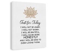 Inspirational Reiki Wall Art Decor Just for Today Canvas Painting Framed Canvas Artwork Print Poster 12"x15" Decoration for Home Bedroom
