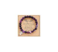 Inspirational Religious Bracelet Guardian Angel Charm Bracelets,Sympathy Gift For Loss Of Loved One,Sympathy Gift Amethyst Bead Bracelet,With Angle Wings Faith and Love Jewelry Gifts For Women, One