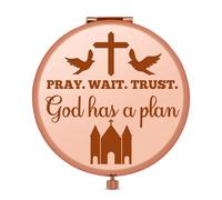 Inspirational Religious Gift Compact Makeup Mirror for Women Inspirational Christian Gift Faith Gifts for Her Easter Valentine Birthday Gifts for Friends Mom Wife Folding Makeup Mirror for Her