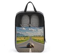 Inspirational Road Ahead. Shoe Bag Travel Shoe Organizer Water-Resistant Shoe Pouch with Zipper Sneaker Dust Bag, gray, One Size, Modern
