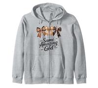Inspirational Same Amazing God Stylish Bow Faithful New Year Zip Hoodie