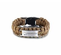 Inspirational Serenity Prayer Hand Bracelet - Personalised Religious Meditation Survival Paracord Bangle Wristband for Men - Peaceful Christ Wisdom Jewellery, One Day At a Time Reminder,23cm,Brown