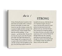 Inspirational She is Strong Quote Canvas Painting Framed Wall Art Decor for Home Living Room, Strength Canvas Poster Print Decorative Thinking of You Gift