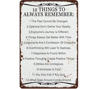 Inspirational Sign 12 Things To Always Remember Tin Signs, Retro Metal Sign Blessed Decor Home Farmhouse Motivational Posters Wall Decor Room Door Accessories Poster Gifts 8x12 Inch