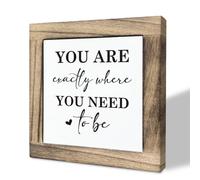Inspirational Sign, Box Wood Plaques Desk Décor, Motivational Sign, Affirmation Wooden Plaque, Home Decor for Shelf, Best Friend Birthday Gifts, Inspiring Gifts, You are Exactly Where You Need to Be