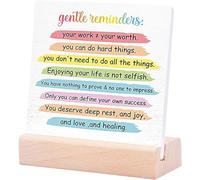 Inspirational Sign Gentle Reminders You Can Do Hard Things Wooden Desk Sign Ceramic Signs Affirmation Reminders Desk Decor For Home Office Bedroom Table Inspirational Plaque With Wooden Stand 4x4 Inch