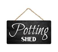 Inspirational Sign Positive Wall Door Decor - Potting Shed - Wooden Hanging Sign Plaque Rustic Wall Art Decor For Home Door Bedroom 5x10Inch