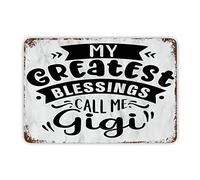 Inspirational Sign Tin Sign My Greatest Blessings Call Me Gigi Metal Plaque Funny Humor Theme Unique Drinking Sign Classic Metal Wall Decor Art for Bar Home Laundry Room Motorhomes 12x8in