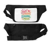 Inspirational Soft Heart Strong Mind Unisex Waist Bag Black