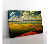 Inspirational Spring Meadow Landscape Canvas Wall Art Print Ready to Hang, Framed Picture for Living Room Bedroom Home Office Décor, 76x50 cm (30x20 Inch)