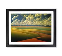 Inspirational Spring Meadow Landscape H1022 Framed Print for Living Room Bedroom Home Office Décor, Wall Art Picture Ready to Hang, Black A2 Frame (64 x 46 cm)