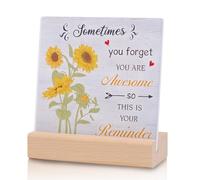 Inspirational Sunflower Gifts for Women, Sunflower Plaque Desk Decor, You Are Awesome Gifts For Her, Friendship Gifts For Her Women, Sunflower Acrylic Desk Plaque Sign Thanksgiving Birthday Presents