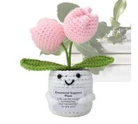 Inspirational Support Plant | Cute Knit Positive Doll, Cute Inspirational Support Flower for Home Office Desk Car Decoration
