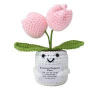 Inspirational Support Plant Pot | Portable Positive Knitted Doll - Knitted Positive Inspirational Flower Crochet Doll, for Men Women