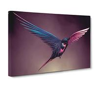 Inspirational Swallow Bird Canvas Print | Gallery Wrapped 30mm Frame Wall Art | 30x20 inches | Ready to Hang | Contemporary Typography Picture | Living Room Bedroom Lounge Office