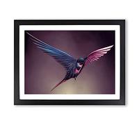 Inspirational Swallow Bird Framed Print | A2 Black Framed Wall Art | Ready to Hang | Modern Positive Affirmations Picture | Living Room Bedroom Lounge Office