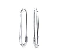 Inspirational Symbol Support For displaced people Biker Safety Pin Threader Drop Earrings For Women Teen .925 Sterling Silver