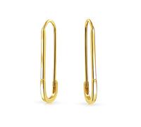 Inspirational Symbol Support For displaced people Safety Pin Threader Drop Earrings For Women Teen Gold Plated .925 Sterling Silver