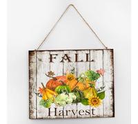 Inspirational Table Decor Wooden Sign Fall Pumpkin Harvest Custom Wall Art Wood Plaque Sign 10x12 Inch Colorful Orange Autumn Leaves Wooden Hanging Signs Home Decor for Nursery Cottage
