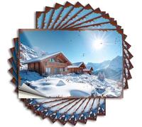 Inspirational Tattoos Aesthetic Decals, Cute Bathroom Decor Cute Pattern Design for Winter Notebook | Bottle Removable Vinyl Snowy Mountain Retreat: A Cozy Log Cabin Escape(6X9CM)