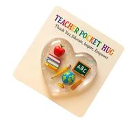 Inspirational Teacher Keepsake Charm - Appreciation Gift, Mini Pocket Keepsake with Message Card, Acrylic Material Memorial, Mentor Reward Ornament with Loop D