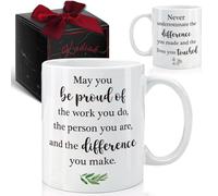 Inspirational Thank You Mug Gift for Coworker, Employee Appreciation Gift for May You Be Proud of the Work You Do, Retirement Goodbye Farewell Coffee Mug Gift 11Oz, Christmas Mug Gift for Coworker