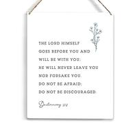 Inspirational The Lord Himself Goes Before You Bible Verse Rustic Deuteronomy 31:8 Christian Flowers For Home Office Wall Art Decoration 6x8 Inch Metal Tin Sign