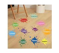 Inspirational Thought-provoking Quotes Floor Decals 11 Pcs Splash-Ink Splotches Wallpaper Motivational Hopscotch Game Stickers Aesthetic Motivational Quotes Wall Decals