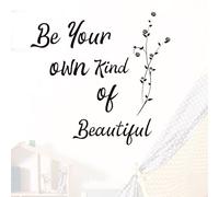 Inspirational Vinyl Wall Be You Own Kind of Beautiful Wall Decal Sticker Quotes, Removable DIY Saying Wallpaper Peel and Stick Home Decor for Kids Bedroom Living Room Dressing Room Gift