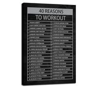 Inspirational Wall Art 40 Reasons to Workout Motivational Success Poster Quotes Wall Decor for Living Room Bedroom Office Bathroom Canvas Print Framed Artwork Decor Ready to Hang<12 x 18 inch>