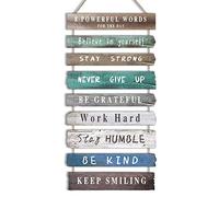 Inspirational Wall Art Decor for Office, Wooden Rustic Hanging Motivational Wall Art Decoration Sign, Inspiring Positive Quotes Wall Art for Home Living Room Bedroom Bathroom Classroom Gym 12"x24"