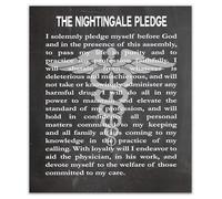 Inspirational Wall Art for Nurses, Florence Nightingale and Nurse Oath Framed Poster, Medical Office Decor & Appreciation Gift(Unframed,16x24inch(40x60cm))