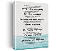 Inspirational Wall Art Mother Teresa Quote Do It Anyway Canvas Painting Prints for Home Office Wall Decor Framed Artwork Gifts(12x15 Inch)