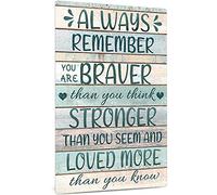 Inspirational Wall Art Sign, Motivational Office Decor, Gifts for Girl, Boy, 12x8 Inches Aluminum Metal Sign - Always Remember You are Braver