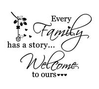Inspirational Wall Art Stickers, Every Family has a Story Welcome to Ours, Quotes Wall Decals Removable DIY Vinyl Wall Stickers for Bedrooms Living Room Wall Decorations