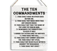 Inspirational Wall Art The Ten Commandments Wall Art Christian Bible Verse Wall Art Religious Home Wall Decor Rustic Christian Metal Signs For Bedroom Office 12x16 Inch Metal Tin Signs