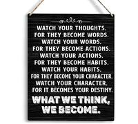 Inspirational Wall Art Watch Your Thoughts Motivational Classroom Metal Signs Wall Art For Office Living Room Home Classroom Bedroom Decorations 12x16 Inch Metal Tin Signs