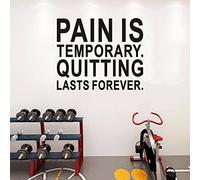 Inspirational Wall Decals, Gym Wall Stickers, (Easy to Apply), Wall Decor Vinyl Art Quotes Motivational Sports Fitness Positive Posters Office School Classroom Home Sayings, Pain is Temporary 24"X20"