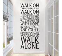 Inspirational Wall Decals Quotes You'll Never Walk Alone Inspirational Words Vinyl Wall Sticker Home Bedroom Decor Decals 84X35CM
