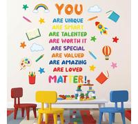 Inspirational Wall Stickers for Kids - Colourful Motivational Quote Decals with Watercolour Style, Positive Affirmation Wall Art for Bedroom, Nursery, School or Classroom Decor