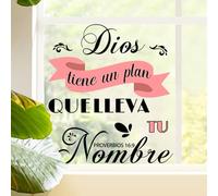 Inspirational Wall Stickers, 'God Has a Plan That Carries Your Name' Bible Verse Proverbs 16:9 Vinyl Wall Decal for Living Room, Bedroom, Faith-Based Home Decor